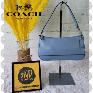 Coach Soft Blue Leather Y2K Handbag Purse Baguette